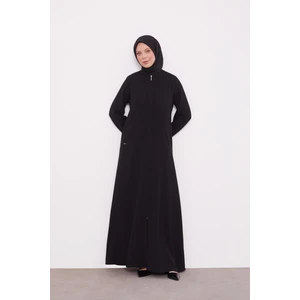 Lêvi D'or Siyah Yaka Şerit Detaylı Ferace