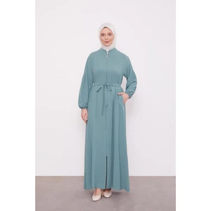 Mint Yeşili Bağlama Detaylı Ferace