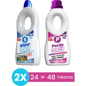 3\'ü 1 Arada Sıvı Çamaşır Deterjanı - 1200 ml Perdematik Sıvı Vegan Çamaşır Deterjanı