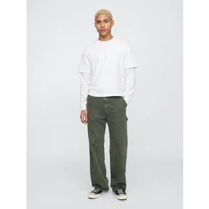 Erkek Haki Ultrasoft Baggy Carpenter Jean Pantolon