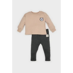 Erkek Bebek 2'li Takım Baskılı Sweatshirt Beli Lastikli Alt D2937A525SP