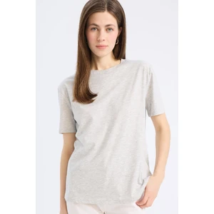 Regular Fit Bisiklet Yaka Basic Düz Penye Kısa Kollu Tişört W9584AZ25SP