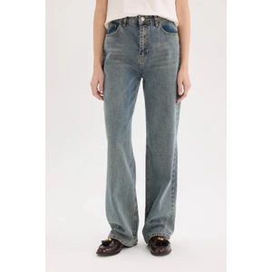 90's Wide Leg Yüksek Bel Uzun Jean Yıkamalı Pantolon D6617AX25SP