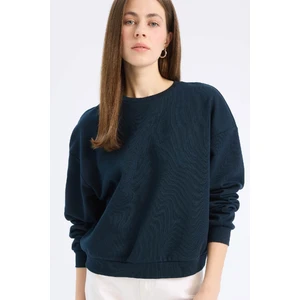 Regular Fit Bisiklet Yaka Kalın Basic Düz Sweatshirt D6645AX25SP