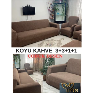 3+3+1+1 Dokuma Jakar Koltuk Örtüsü. Lastikli, Esnek, Yıkanabilir Koltuk, Kanepe, Çekyat Örtüsü