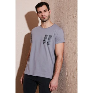Bisiklet Yaka % 100 Pamuk Slim Fit T Shirt Erkek T SHİRT 541QUINT