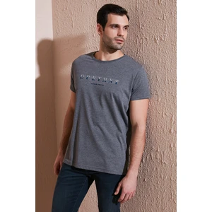 Baskılı Bisiklet Yaka Pamuklu Slim Fit T Shirt Erkek T SHİRT 541DPRTMNT24