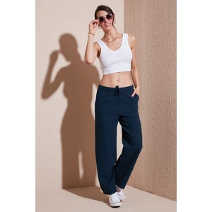 Pamuklu Relaxed Fit Yüksek Bel Bol Paça Pantolon Bayan PANTOLON 668YP5118