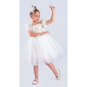 Mnk Baby & Kids Kız Çocuk Nakışlı Tütü Etek Elbise MNK0578