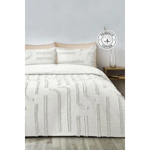 Evlen Home Collection Pamuklu Sasha Kabartmalı Yatak Örtüsü Takımı Günlük Çift Kişilik Boho 3 Parça Elyaf Dolgulu