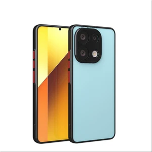 Xiaomi Redmi Note 13 4g Kılıf Mat Kamera Korumalı Renkli Tuşlu Sert Silikon Hux Kapak