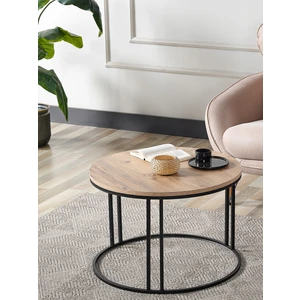 Sedaş Living Units Salon Orta Sehpa Açık Ceviz Suntalam (Siyah) Metal Ayak Orta Sehpa