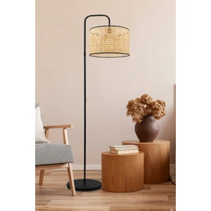 Suitable Metal Gövdeli Rattan Hasır Başlık Çok Amaçlı Lambader Salon Köşe Lambası