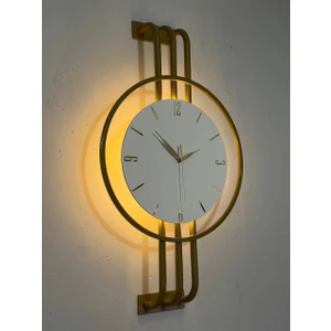 Iskandinav Tarzı Duvar Saati, Işıklı, Ahşap Merkez, Metal Pil Ile Çalışan - 40-75  cm