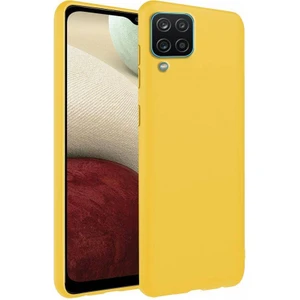Piyasa Sepeti Samsung Galaxy A12 İnce Mat Silikon Kılıf Sarı