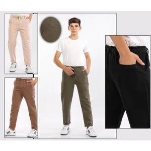 Modi Clas Jogger- Pamuk-Denim-Yarım Lastikli-Bağcıklı-Paça Katlamalı-Erkek Çocuk Pantolonu