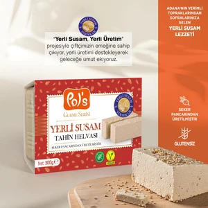 Pol's Gurme Yerli Susam ve Pancarlı Sade Tahin Helvası 300 g Doğal Şeker ile Üretilmiş