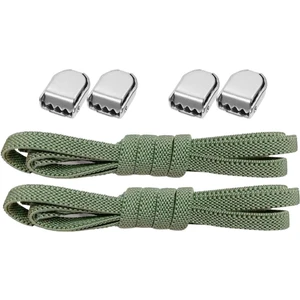 Akıllı Kilitli Ayarlanabilir Haki Yeşil 6 mm Lastik Pratik Bağcık 1 Çift