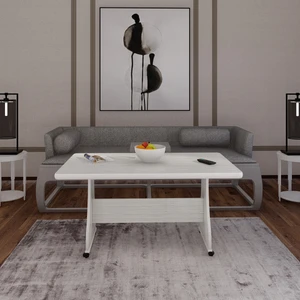 Eliusta Tekerlekli Mdf Masa %100 Mdf Orta Sehpa Mutfak Masası Yemek Masası