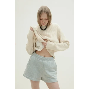 Suud Collection Gri Ena Pamuklu Şort