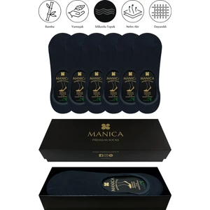 Erkek Bambu Babet Çorap 6 Çift - Füme