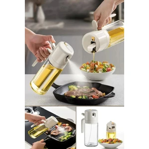 2 Adet Çift Kullanımlı 2 Fonksiyonlu Cam Yağdanlık Ve Püskürtmeli Sprey Yağdanlık