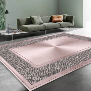 Net Room Dijital Baskı Premium Süngerli Kaymaz Taban Modern Salon Mutfak Koridor Halısı Pembe 4110