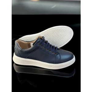 Svm Shoes Lüks Deri Erkek Sneaker, Lacivert