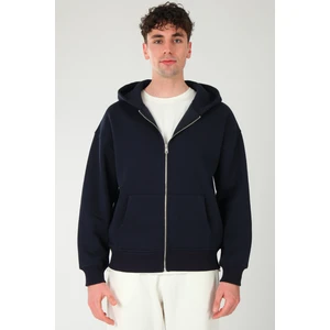 Basic Erkek Oversize Fit Kapüşonlu ve Fermuarlı Üst