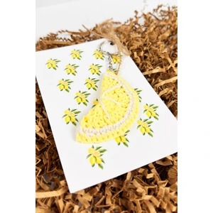 Hediyelik El Örgüsü Amigurumi Limon Şeklinde Anahtarlık Asafora