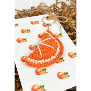 El Örgüsü Amigurum Portakal Şeklinde Anahtarlık Asafora