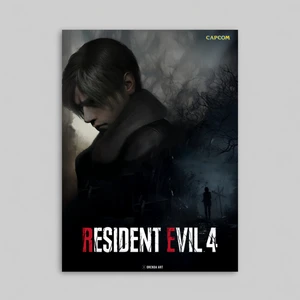 Resident Evil 4 Game Leon Kennedy Çerçevesiz Oyun Tasarım Poster Tablosu