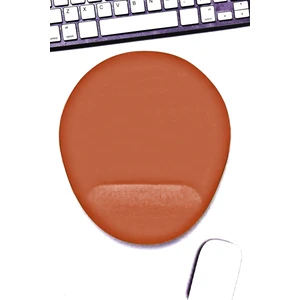Bilek Destekli Mousepad - Kaymaz Mouse Ped - Fare Pedi - Oval Mouse Altlığı - Oval Mousepad - Kahverengi Mouseped