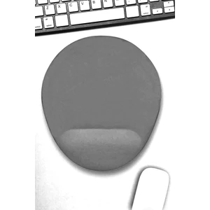 Bilek Destekli Mousepad - Kaymaz Mouse Ped - Fare Pedi - Oval Mouse Altlığı - Oval Mousepad - Antrasit Mouseped