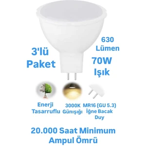 K2 7W MR16 LED Ampul Günışığı Iğne Bacak Spot Ampul 220 Volt