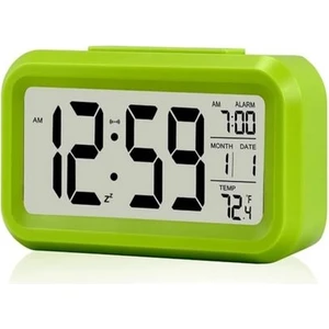 Dekoratif Işıklı Saat Alarmlı Termometreli Sıcaklık Gösteren Dijital Saat Tarih Gösteren Başucu Masa Saati