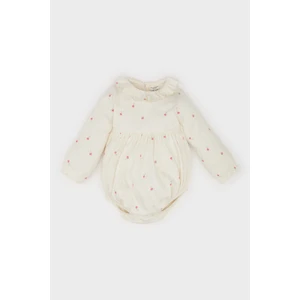 Kız Bebek Yenidoğan Çiçek Desenli Uzun Kollu Çıtçıtlı Body D9092A525SP