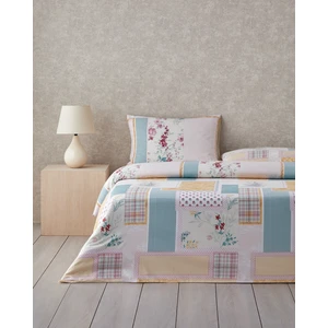 Patch Bouquet Pamuklu Çift Kişilik Nevresim Seti 200X220 cm Yeşil-Sarı