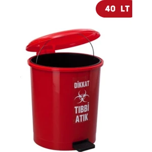 Tıbbi Atık Kutusu Plastik Pedallı Iç Kovalı 40 lt