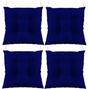 Lacivert Kombin Pofidik Kare Sandalye Minderi 4'lü 40  x  40  cm