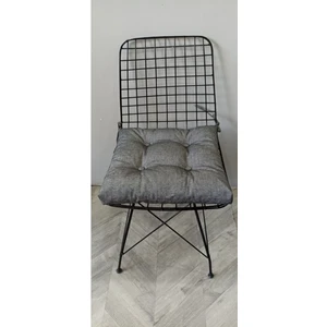 Pofidik Eco Gri Siyah Kare Sandalye Minderi 40 x 40  cm