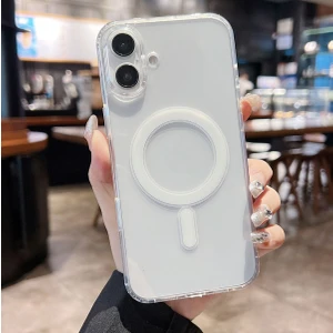 Vip Case Apple iPhone 16 Plus Kamera Çıkıntılı Şeffaf Magsafe Wireless Kablosuz Şarj Destekli V-Mags Kılıf