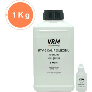 VRM Vernikrecinemarketi Rtv-2 Yarı Şeffaf - Sert Kalıp Silikonu (40 Shore) - 1 kg