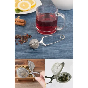 Paslanmaz Çelik Bitki Çayı Demleme Süzgeci Maşalı Çay Süzgeci