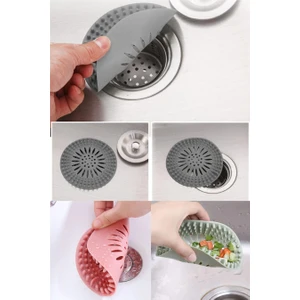 Süzgeçli Silikon Lavabo ve Küvet Tıkacı Yuvarlak Lavabo Tıkacı Süzgeç Banyo Tıpa Banyo Süzgeç