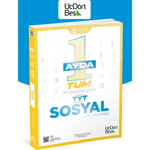 Üç Dört Beş Yayınları 1 Ayda Tüm TYT Sosyal Soru Bankası