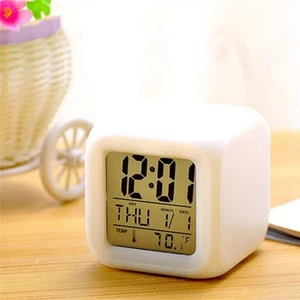 LED Dijital Renkli Masa Saati Alarm Termometre Tarih Masaüstü Saat