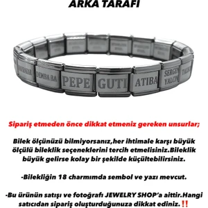 Jewelry Shop Beşiktaş Taraftar Nomination Charm Bileklik Çelik