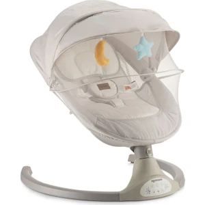 Popypapa Mercury Elektrikli Otomatik Sallanan Kademeli Bebek Ana Kucağı, oyuncaklı, white/ gri