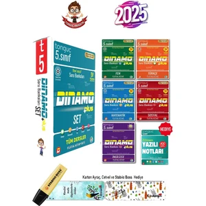 Tonguç Akademi 5. Sınıf Dinamo Tüm Dersler Soru Bankası Set 2025+ 2.dönem Yazılı Notları+ Stabilo Sarı Enk Fosforlu Kalem